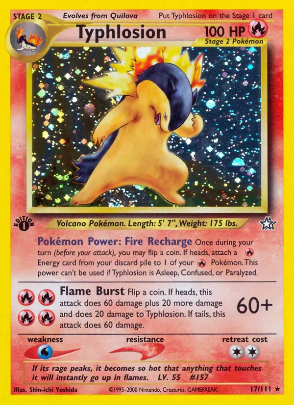 Typhlosion 17 — Neo Genesis 17, 1st Edition Holofoil finish