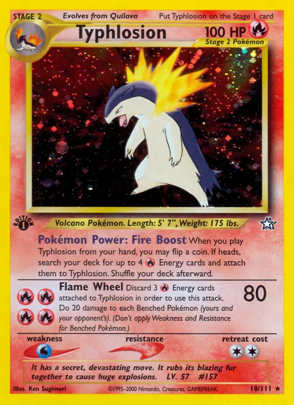 Typhlosion 18 — the most expensive Typhlosion card