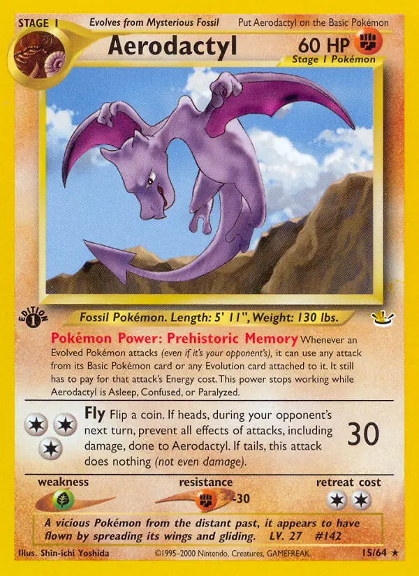 Aerodactyl 15 card from Neo Revelation
