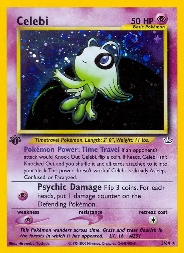 Celebi 3 — Neo Revelation 3, 1st Edition Holofoil finish