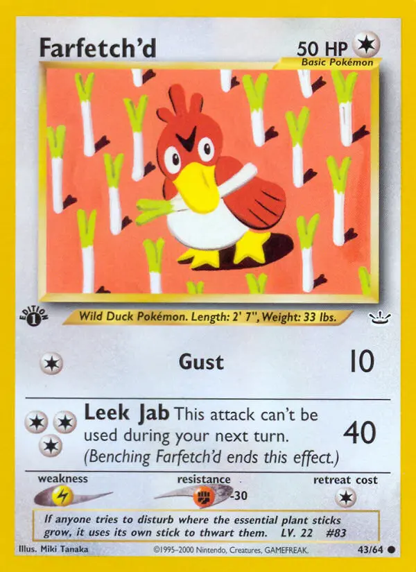 Farfetch'd 43 card from Neo Revelation