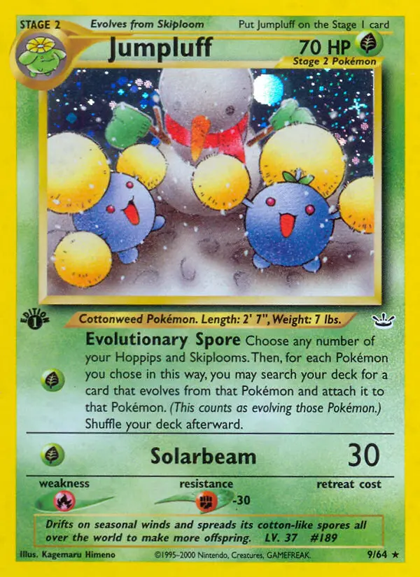 Jumpluff 9 — Neo Revelation 9, 1st Edition Holofoil finish