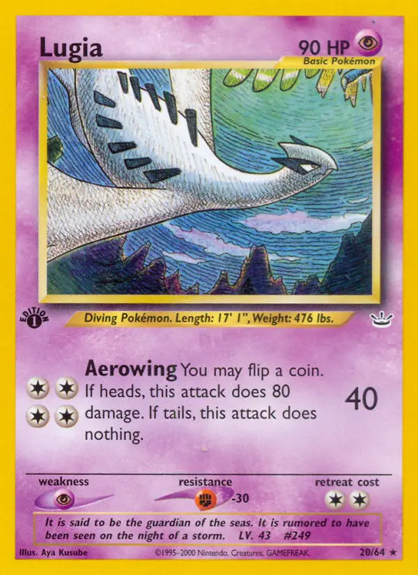 Lugia 20 — Neo Revelation 20, 1st Edition finish