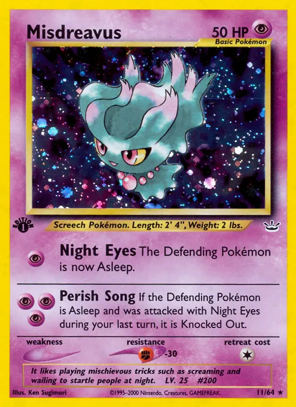 Misdreavus 11 card from Neo Revelation
