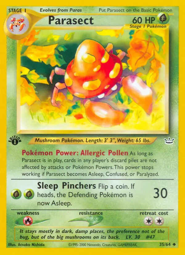 Parasect 35 card from Neo Revelation