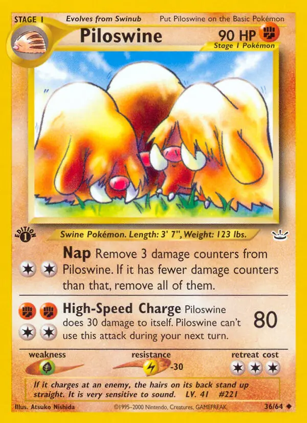 Piloswine 36 card from Neo Revelation