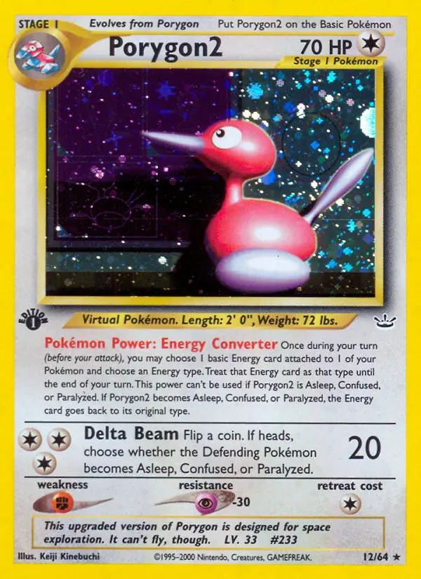 Porygon2 12 card from Neo Revelation