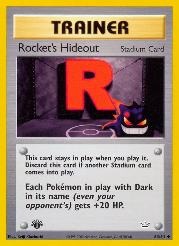 Rocket's Hideout 63 card from Neo Revelation