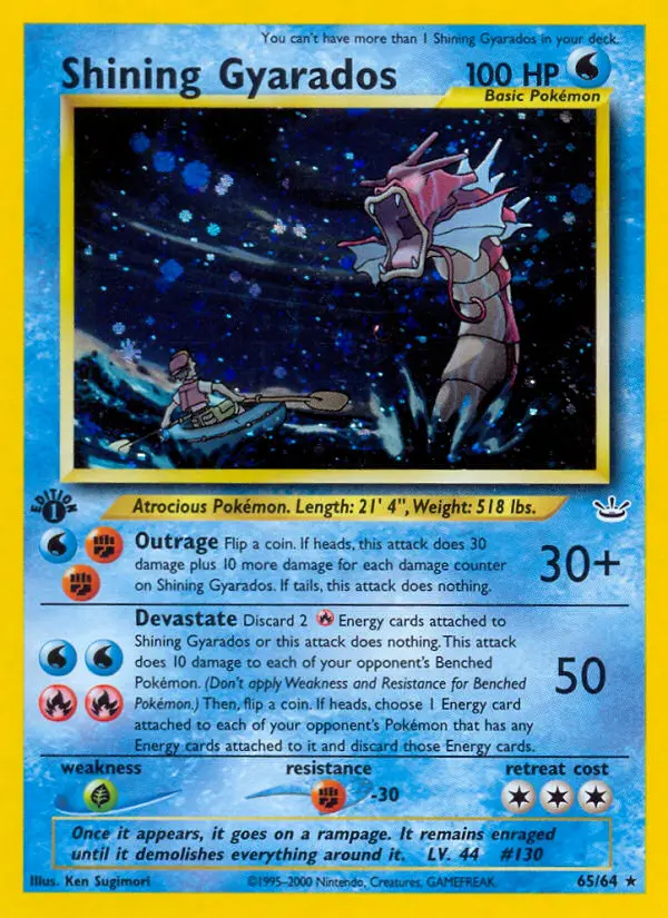 Shining Gyarados 65 — the most expensive Neo Revelation card