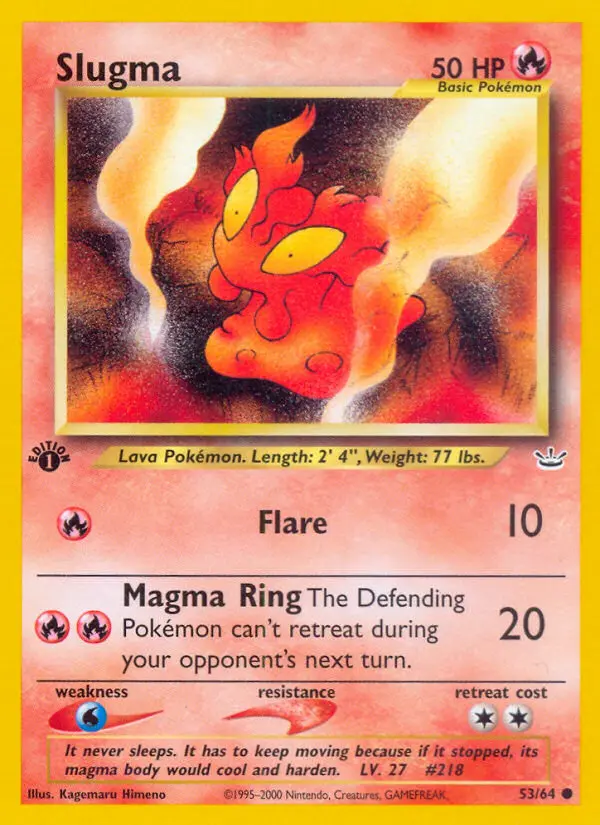 Slugma 53 card from Neo Revelation