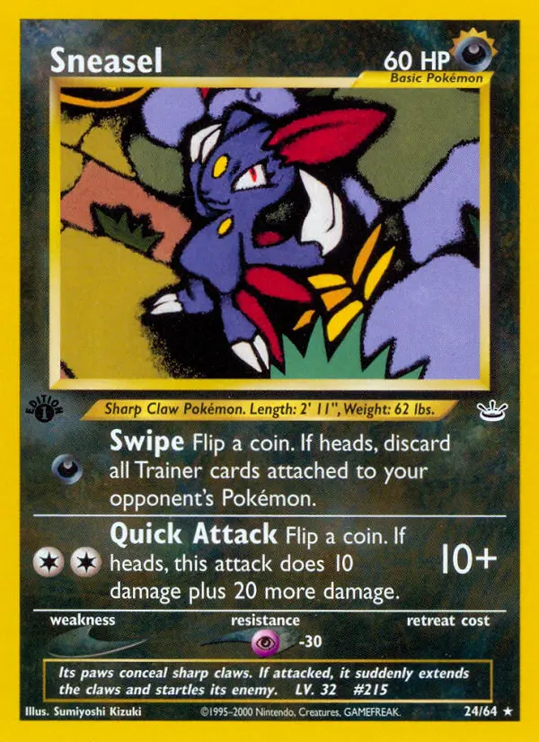 Sneasel 24 card from Neo Revelation