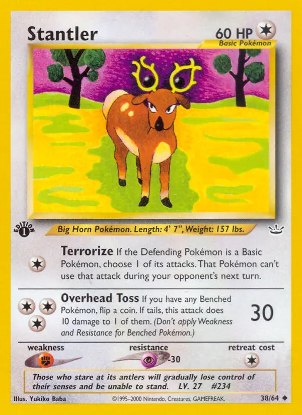 Stantler 38 — Neo Revelation 38, 1st Edition finish