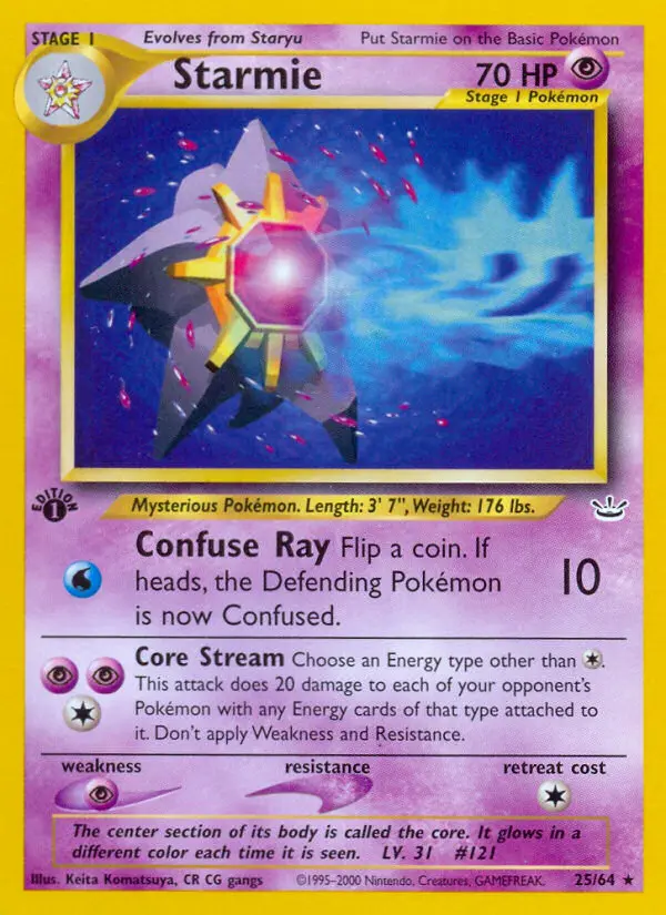 Starmie 25 card from Neo Revelation