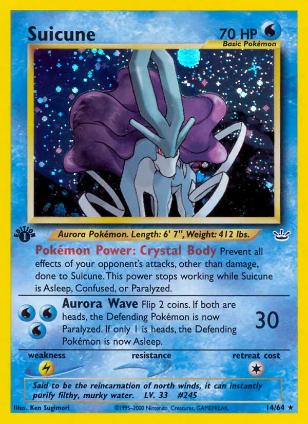 Suicune 14 card from Neo Revelation