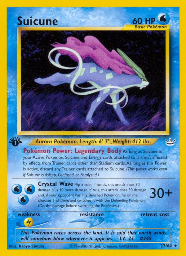 Suicune 27 — Neo Revelation 27, 1st Edition finish