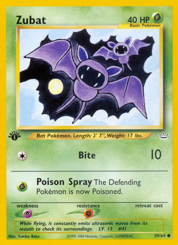 Zubat 59 — Neo Revelation 59, 1st Edition finish