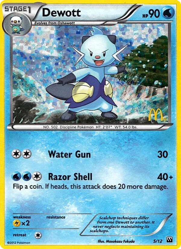 Dewott 5 card from McDonald's Collection 2012