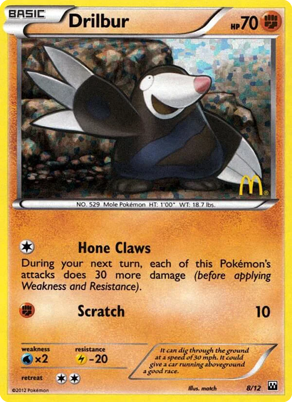 Drilbur 8 card from McDonald's Collection 2012