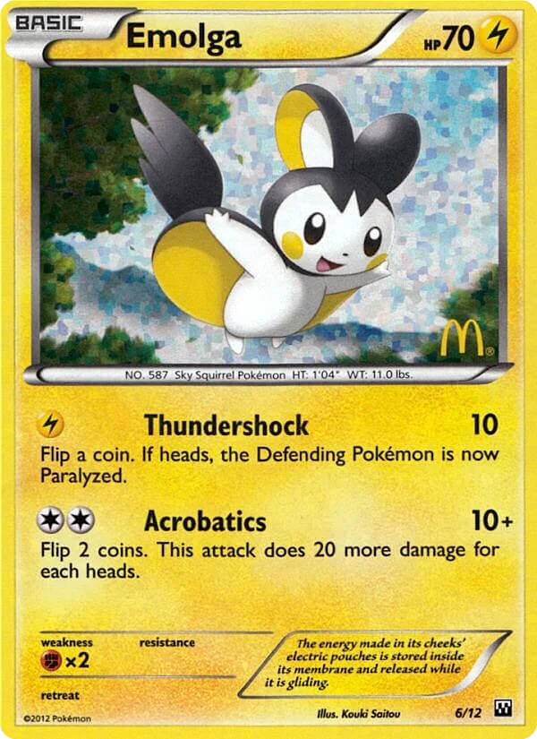 Emolga 6 — McDonald's Collection 2012 6, Holofoil finish