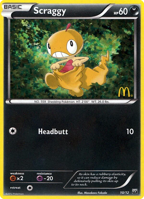 Scraggy 10 card from McDonald's Collection 2012
