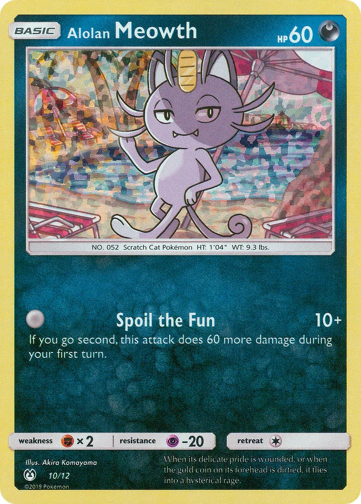 Alolan Meowth 10 card from McDonald's Collection 2019