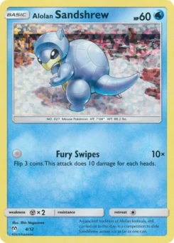 Alolan Sandshrew 4 — shown as an example of the Reverse Holofoil finish