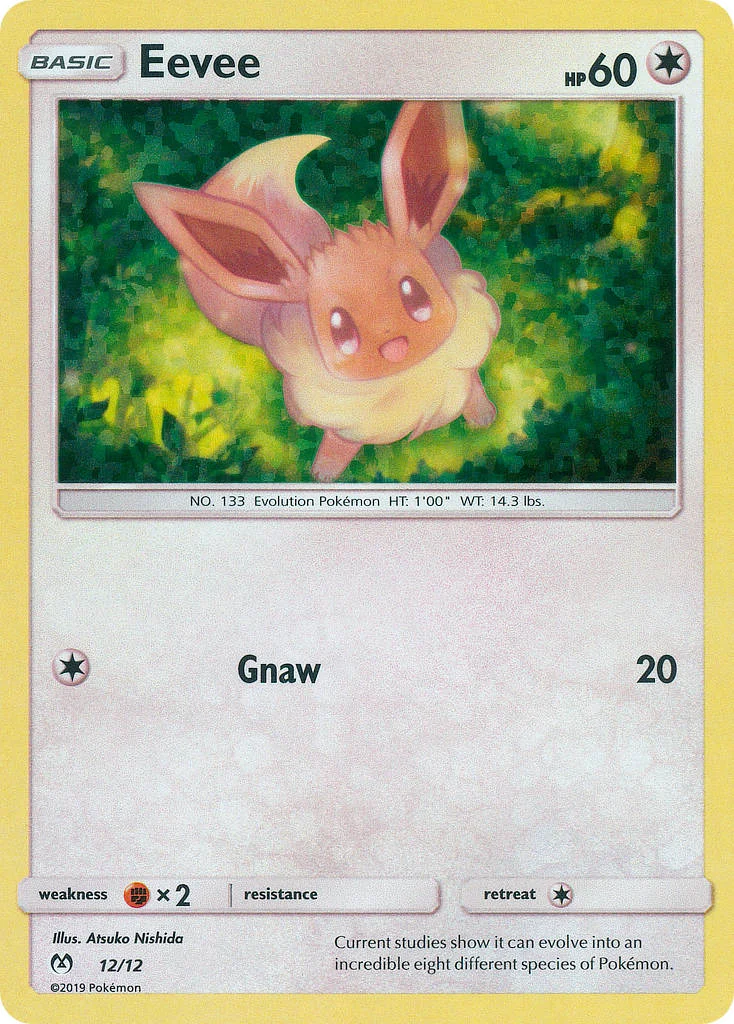 Eevee 12 card from McDonald's Collection 2019