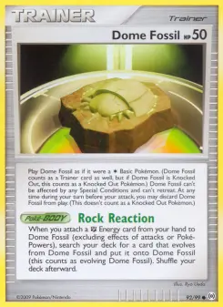 Dome Fossil 92 — shown as an example of the Reverse Holofoil finish