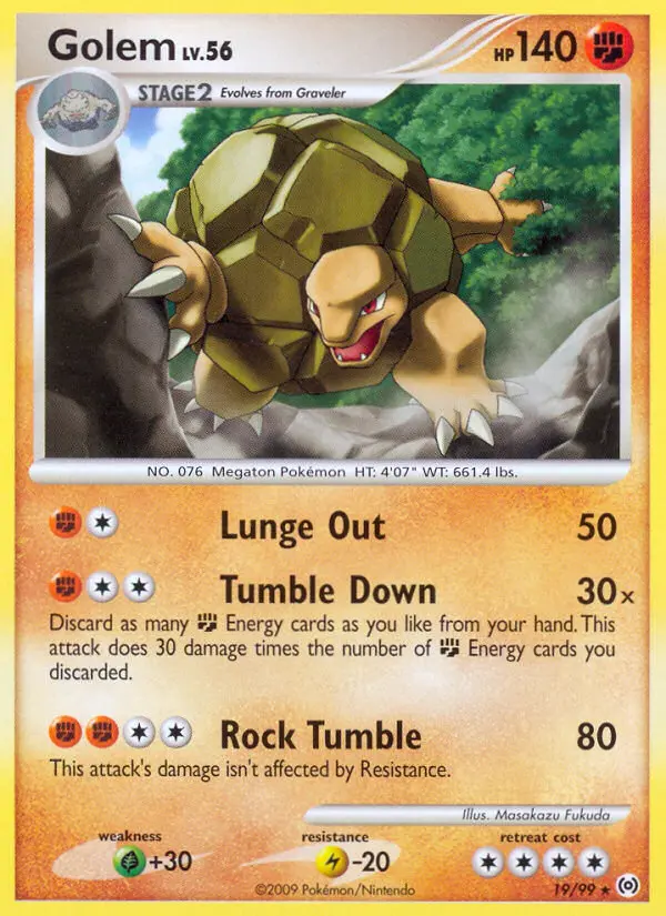 Golem 19 card from Arceus