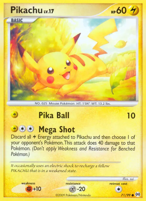 Pikachu 71 card from Arceus