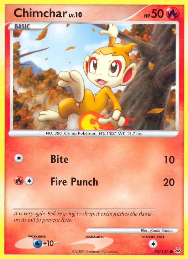 Chimchar 70 card from Platinum