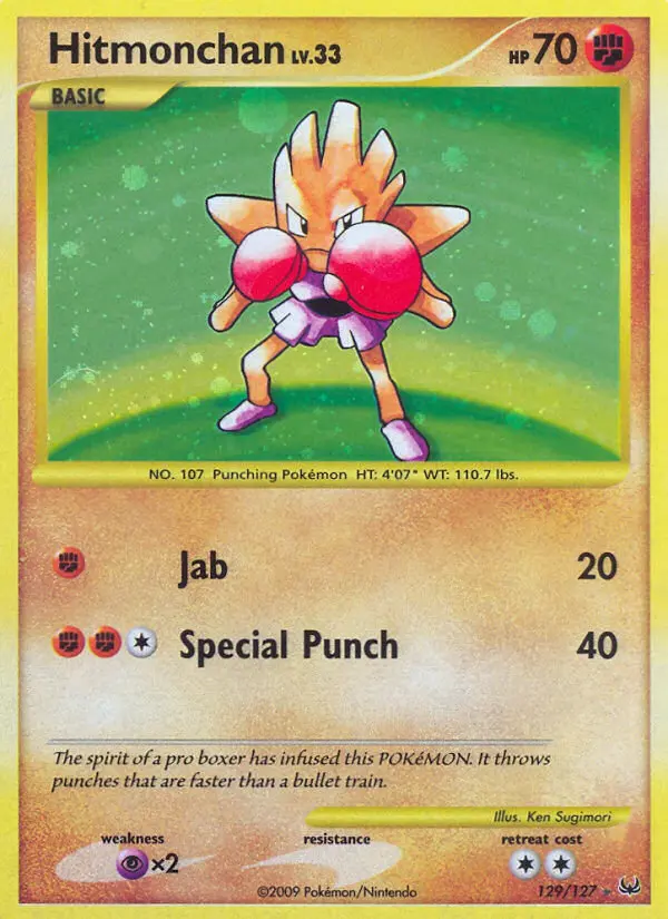 Hitmonchan 129 card from Platinum