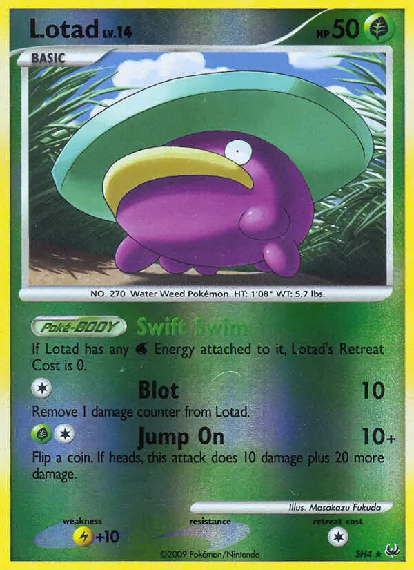 Lotad SH4 card from Platinum