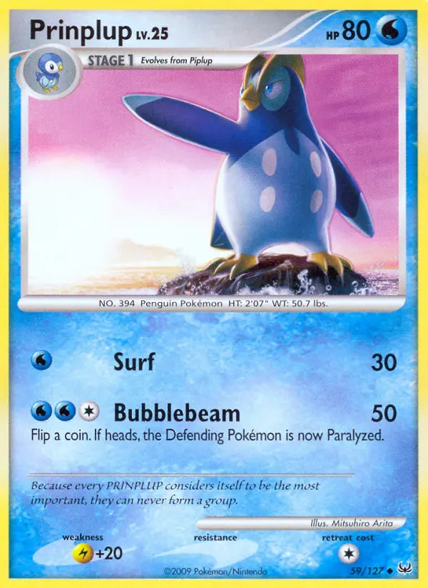 Prinplup 59 card from Platinum