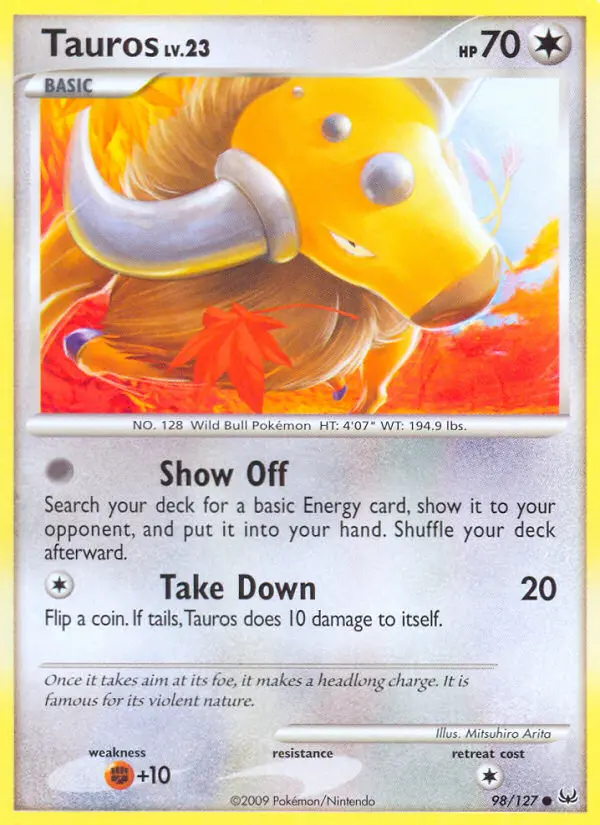 Tauros 98 card from Platinum