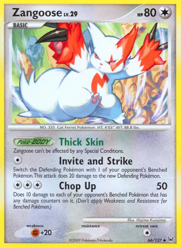 Zangoose 66 card from Platinum