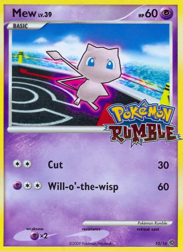 Mew 10 card from Pokémon Rumble