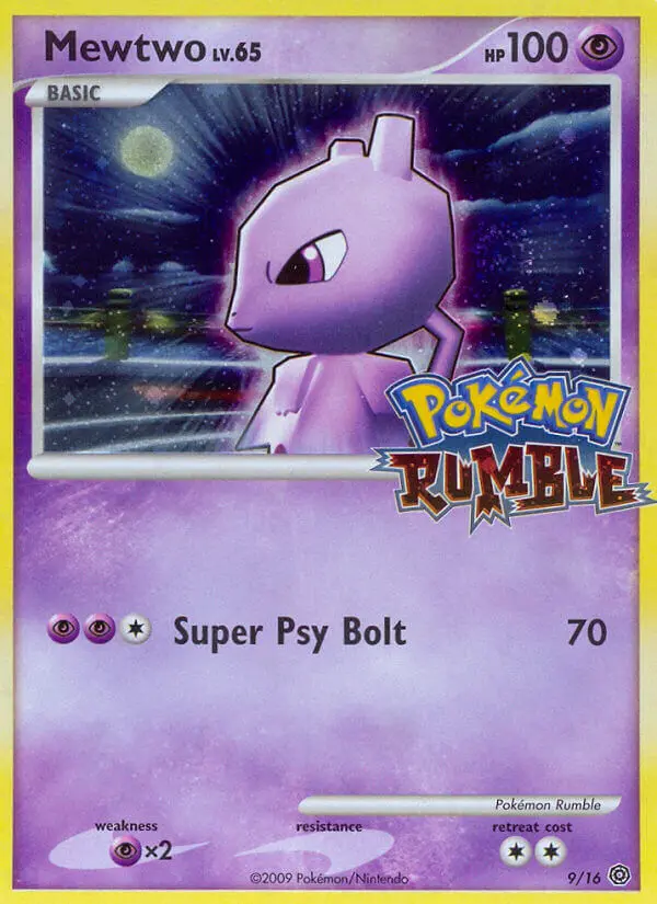 Mewtwo 9 card from Pokémon Rumble