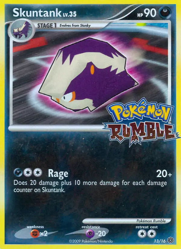 Skuntank 13 card from Pokémon Rumble