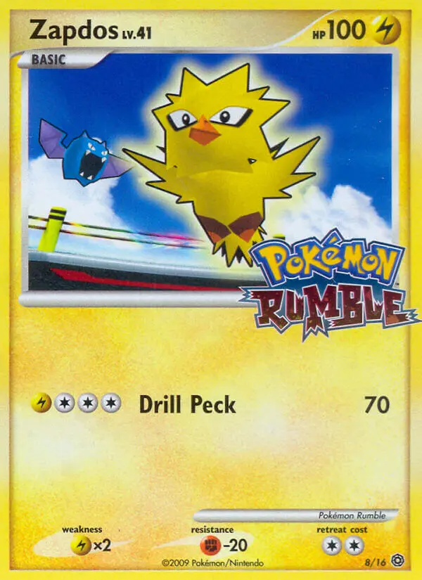 Zapdos 8 card from Pokémon Rumble