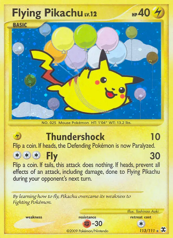 Flying Pikachu 113 card from Rising Rivals