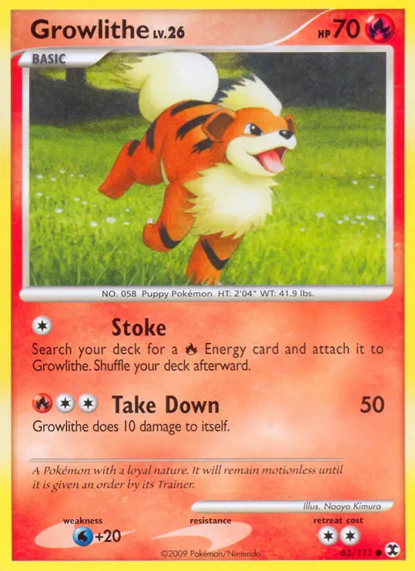 Growlithe 63 card from Rising Rivals