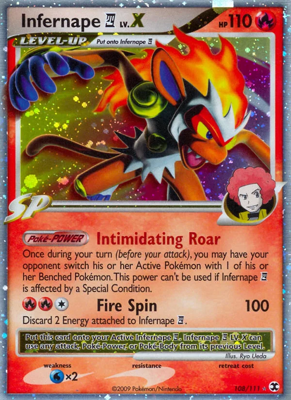 Infernape E4 LV.X 108 — Rising Rivals 108, Holofoil finish