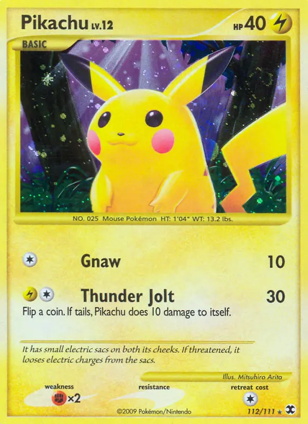 Pikachu 112 — Rising Rivals 112, Holofoil finish