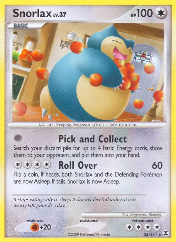 Snorlax 33 card from Rising Rivals