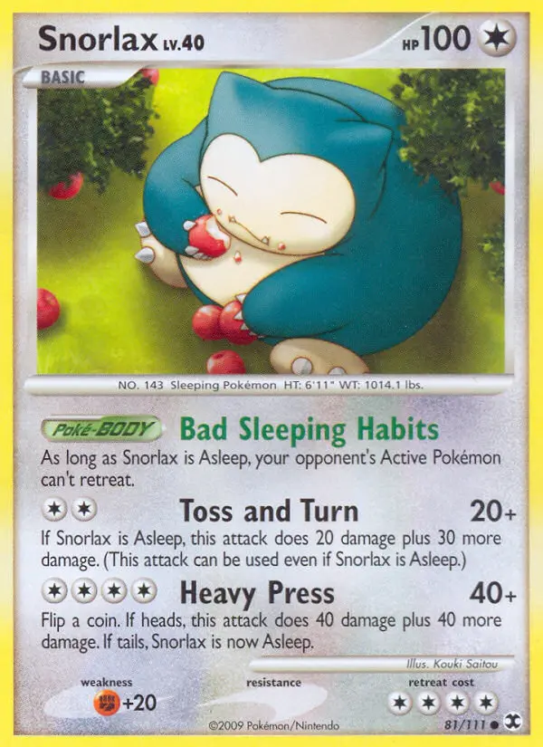 Snorlax 81 card from Rising Rivals