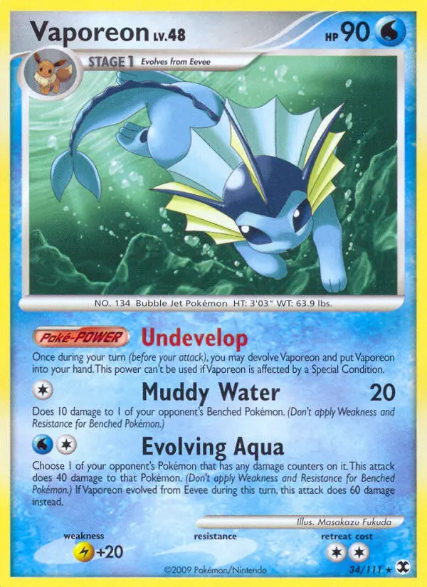 Vaporeon 34 card from Rising Rivals