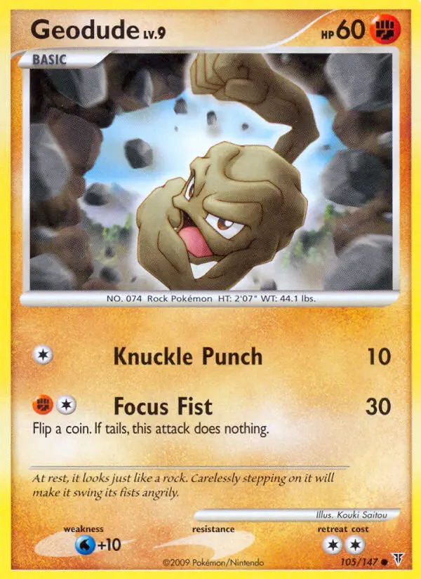 Geodude 105 card from Supreme Victors