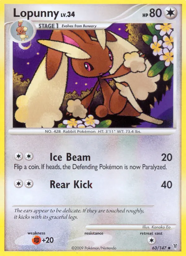 Lopunny 63 card from Supreme Victors