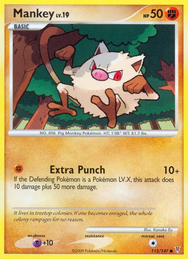 Mankey 112 card from Supreme Victors